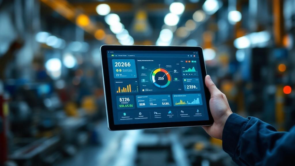 A clear dashboard on a tablet showing real-time data flow from production, inventory, and finance into a single budget calculation.