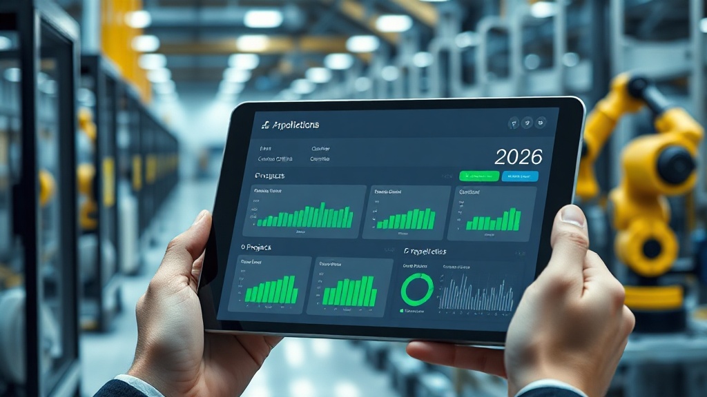 A clean dashboard on a tablet showing real-time production status for multiple custom orders